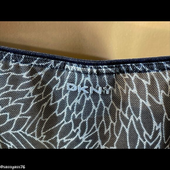 ▪️DKNY▪️Sheer Black & White Flower Petal Pattern Slip Nightie Lingerie - Picture 5 of 6